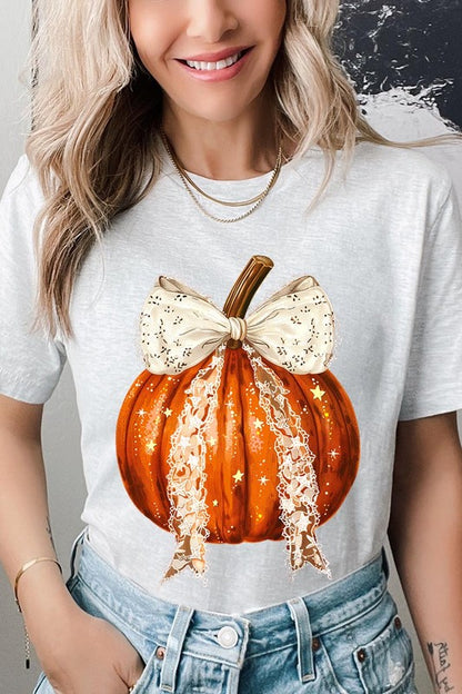 Coquette bow Halloween Pumpkin Graphic Tee