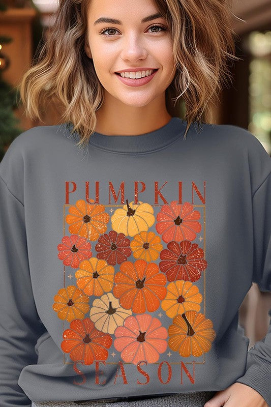 Pumpkin Season Boho Graphic Fleece Sweatshirts