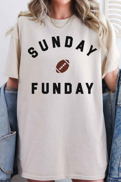 SUNDAY FUN DAY FOOTBALL GAME DAY GRAPHIC TEE