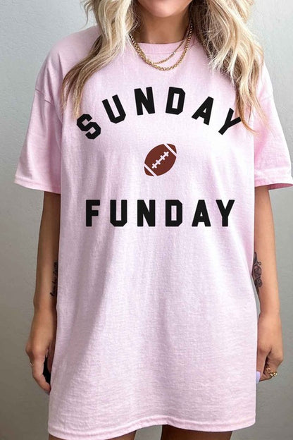 SUNDAY FUN DAY FOOTBALL OVERSIZED GRAPHIC TEE