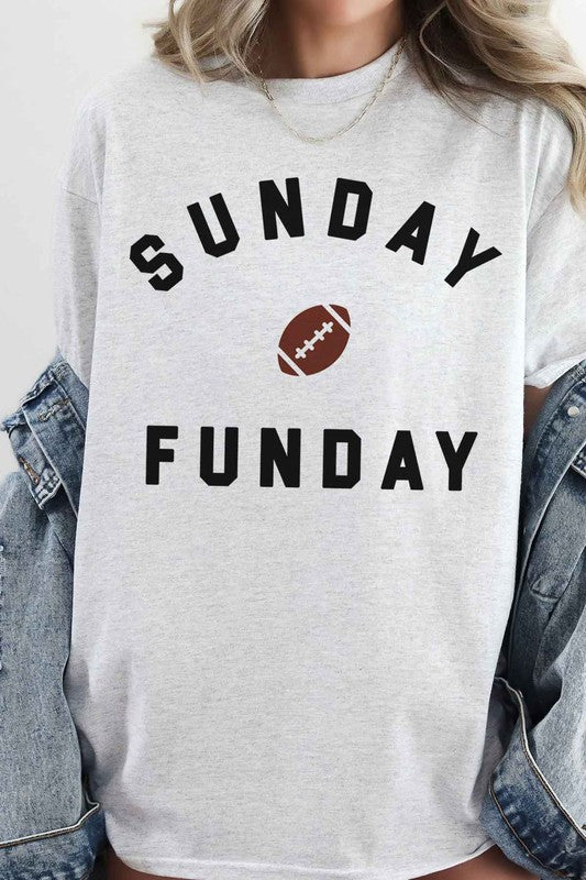 SUNDAY FUN DAY FOOTBALL OVERSIZED GRAPHIC TEE