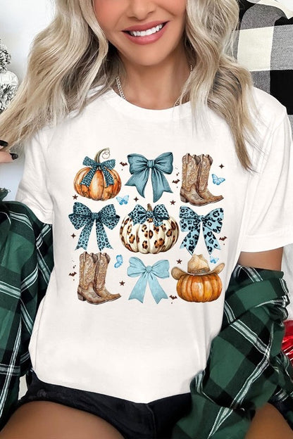 Turquoise Bow Western Fall Graphic Tee