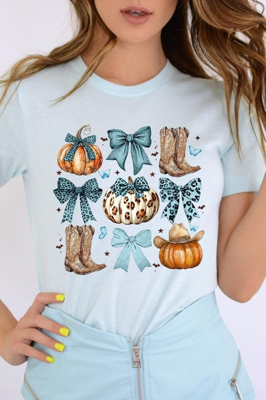 Turquoise Bow Western Fall Graphic Tee