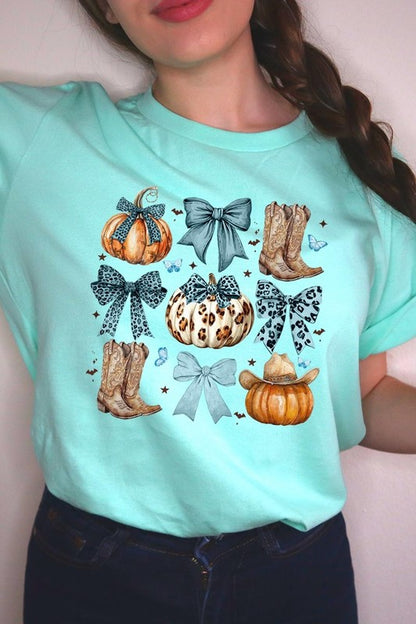 Turquoise Bow Western Fall Graphic Tee