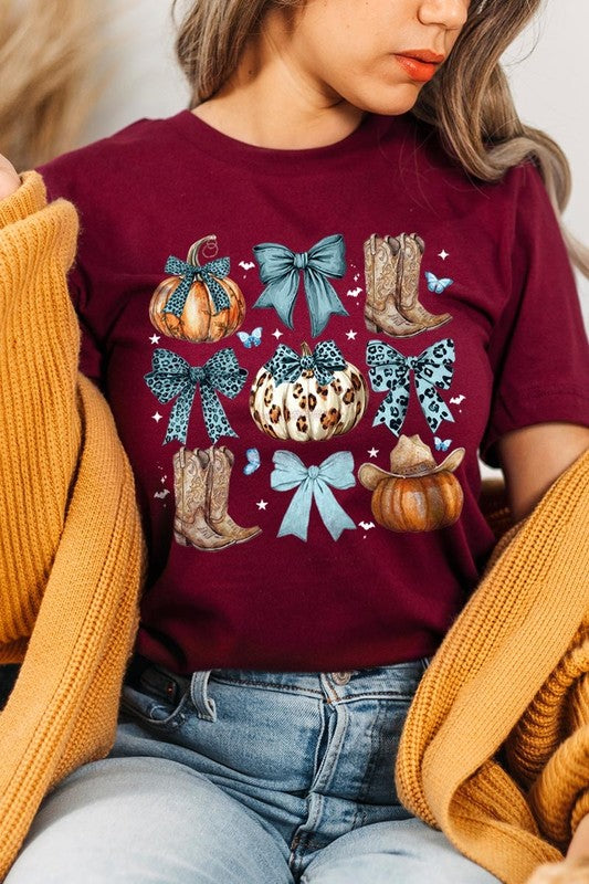 Turquoise Bow Western Fall Graphic Tee