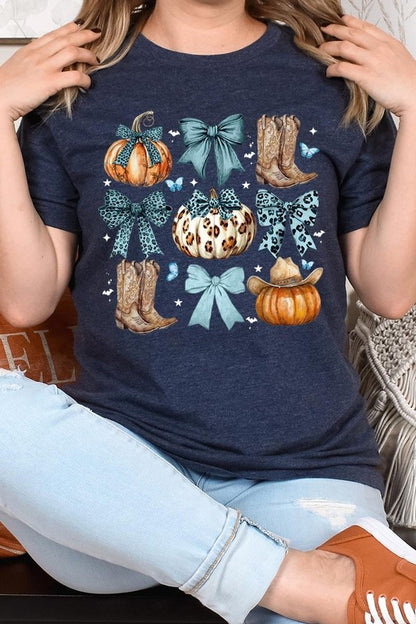 Turquoise Bow Western Fall Graphic Tee