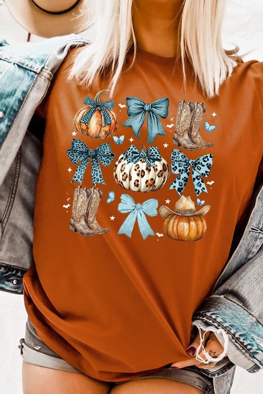 Turquoise Bow Western Fall Graphic Tee