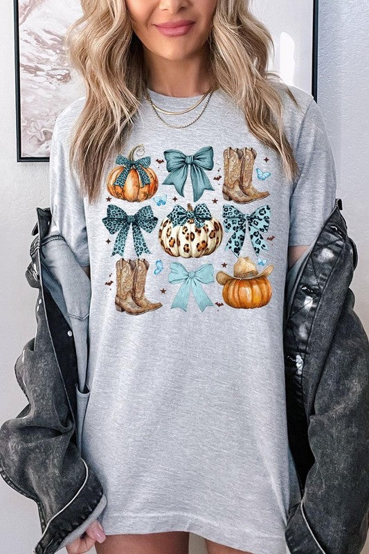 Turquoise Bow Western Fall Graphic Tee