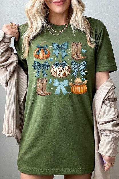 Turquoise Bow Western Fall Graphic Tee