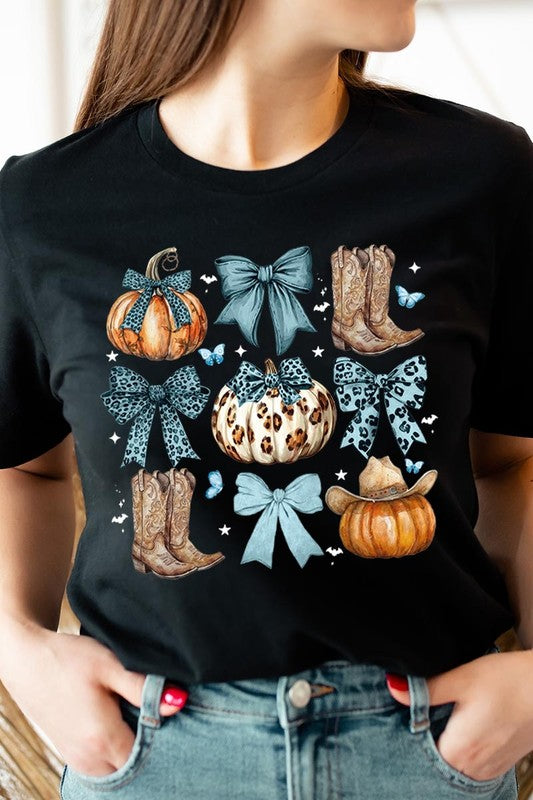 Turquoise Bow Western Fall Graphic Tee