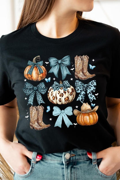 Turquoise Bow Western Fall Graphic Tee