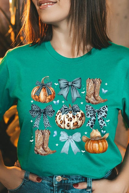 Turquoise Bow Western Fall Graphic Tee