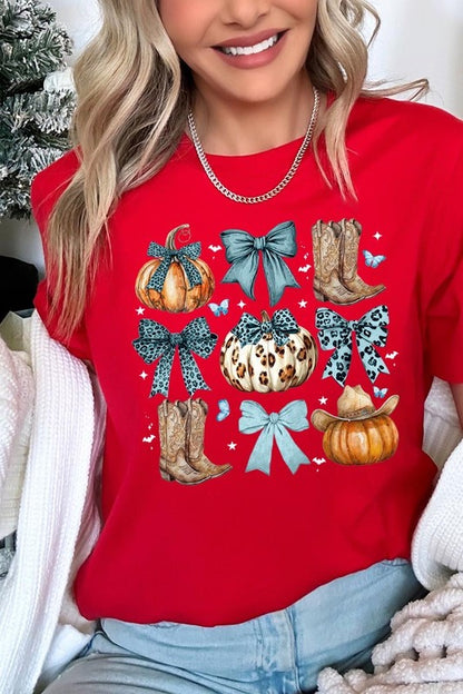 Turquoise Bow Western Fall Graphic Tee