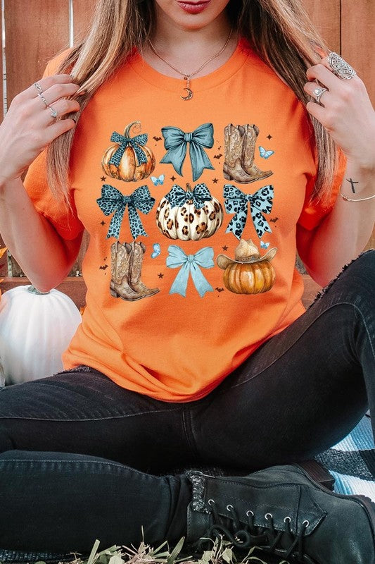 Turquoise Bow Western Fall Graphic Tee