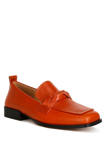 Hostess Genuine Leather Braided Loafers