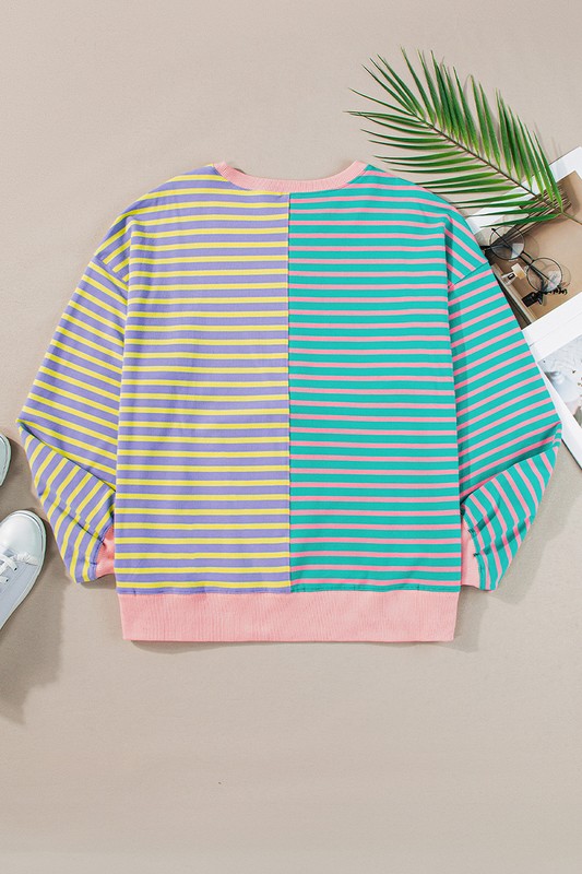 Colorblock Drop Shoulder Oversize Sweatshirt