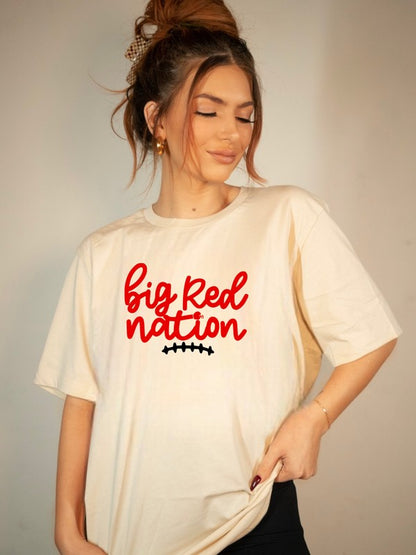 Big Red Nation Graphic Crew Neck Tee