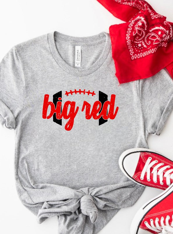 Big Red Football Graphic Crew Neck Tee