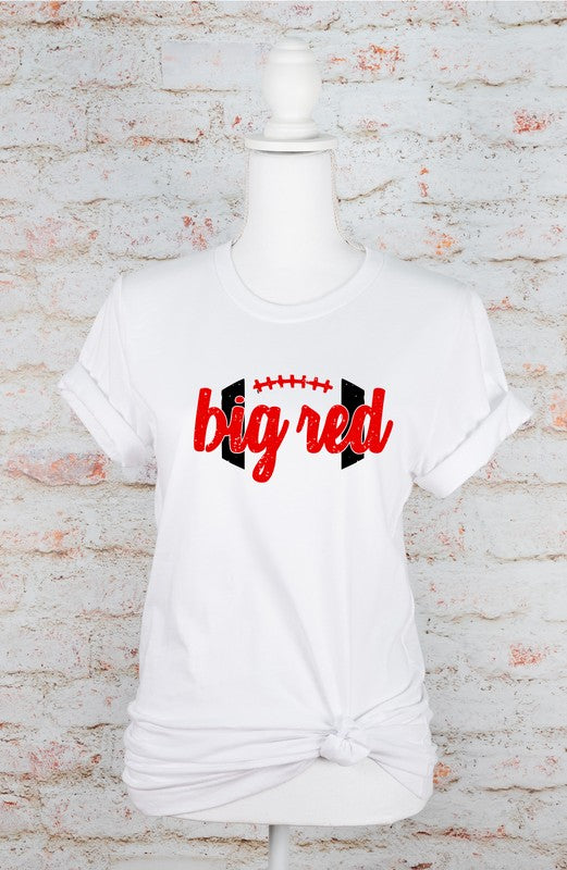 Big Red Football Graphic Crew Neck Tee