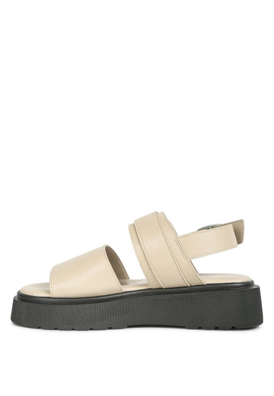 GLADEN Pin Buckle Platform Sandals