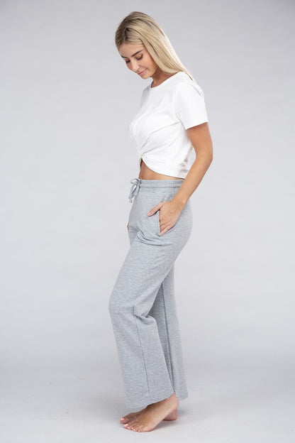 Lounge Wide Pants with Drawstrings