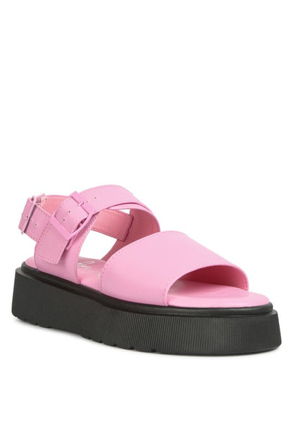 GLADEN Pin Buckle Platform Sandals