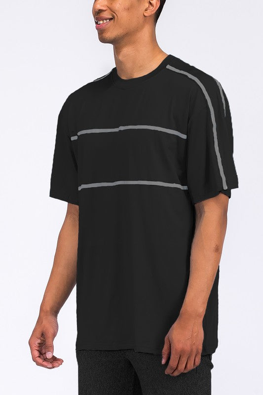 ROUND NECK TAPE STRIPE TSHIRT