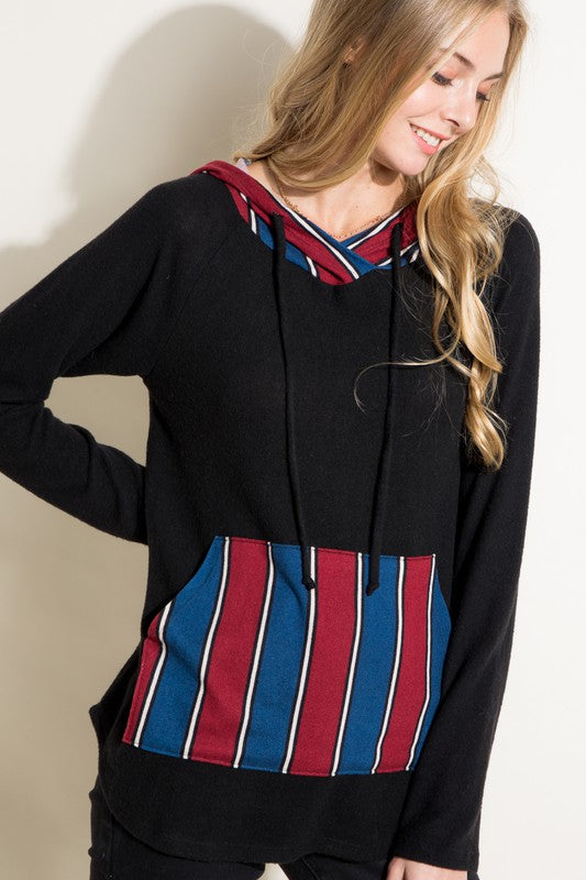 STRIPE MIXED SWEATSHIRT