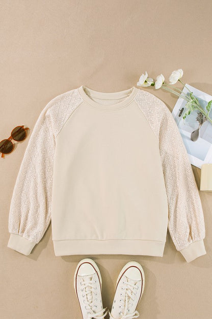 Women Patchwork Raglan Sleeve Pullover Top