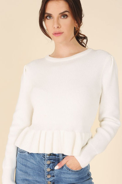 Peplum sweater top