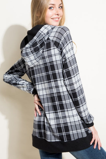 PLUS PLAID MIXED SWEATSHIRT