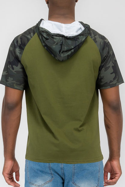 SHORT SLEEVE CAMO COLOR BLOCK