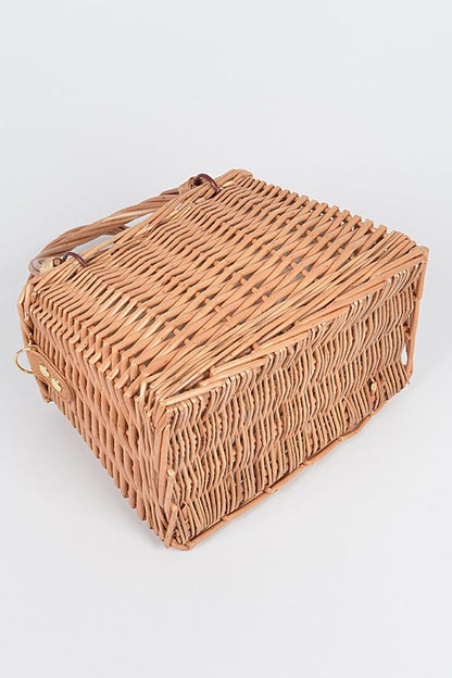 Bamboo Weaved Small Picnic Basket Clutch