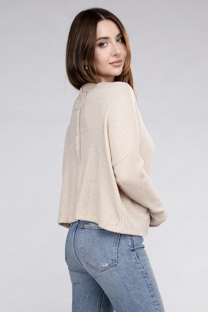 Ribbed Dolman Long Sleeve Sweater