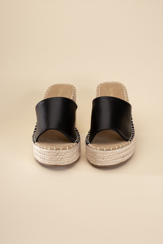 LOCK-1 Espadrille Mule Heels