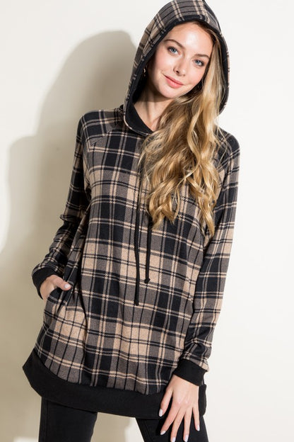 PLUS PLAID MIXED SWEATSHIRT