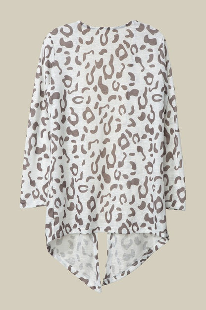 Leopard open cardigan