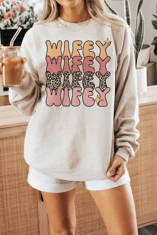 PLUS SIZE - LEOPARD WIFEY REPEAT Sweatshirt