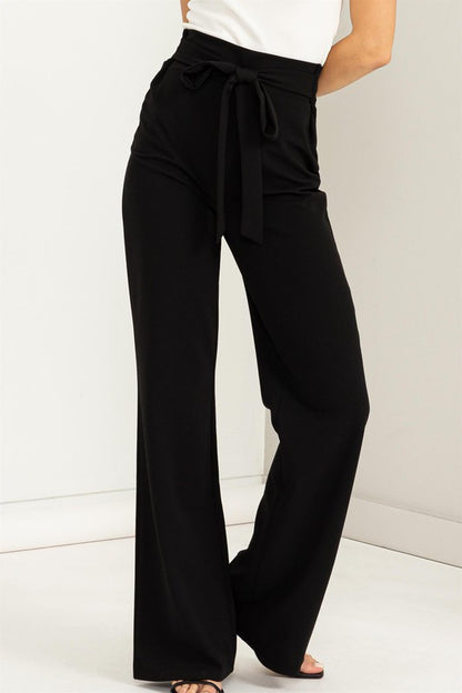 Seeking Sultry High-Waisted Tie Front Flared Pants