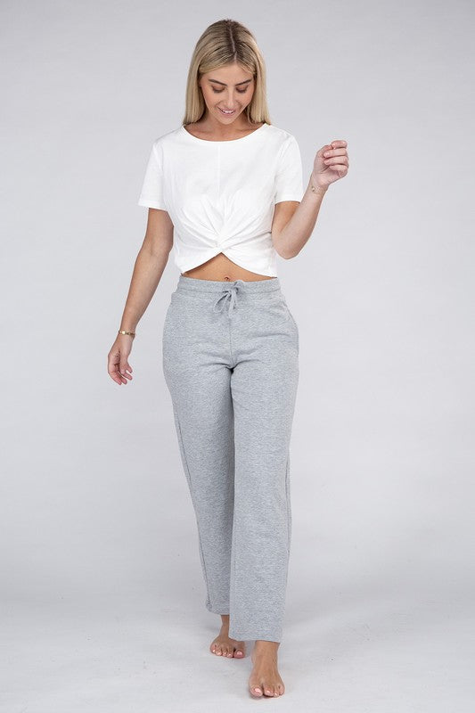 Lounge Wide Pants with Drawstrings