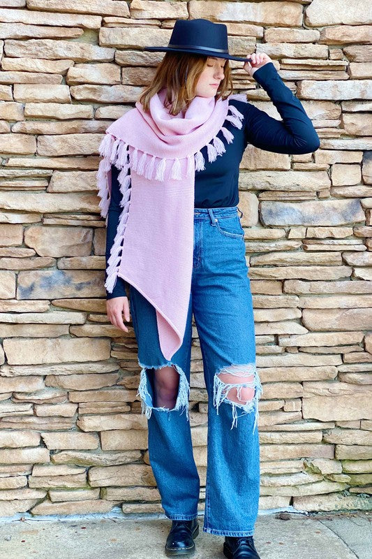 Feminine Fringe Blanket Scarf