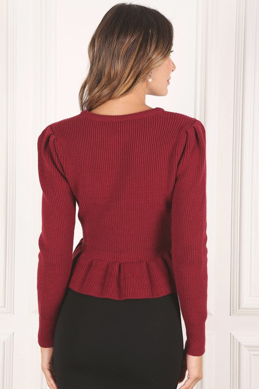 Peplum sweater top