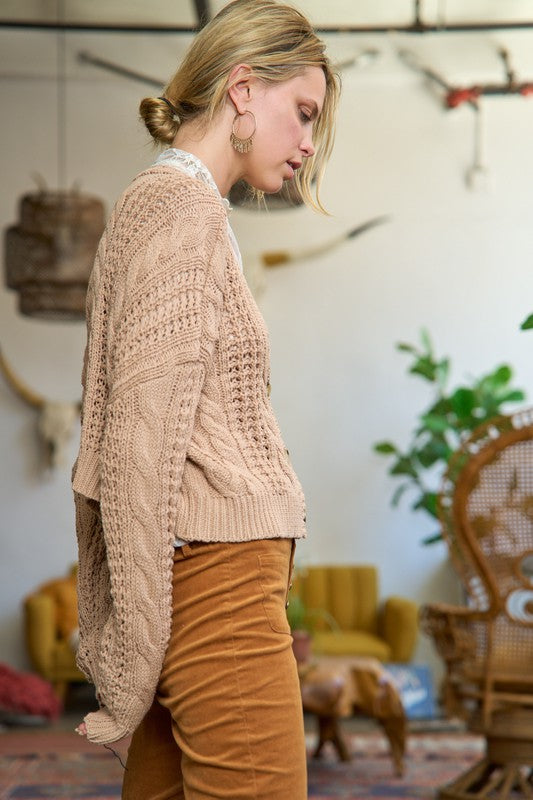 CABLE KNIT CARDIGAN JJK5023P