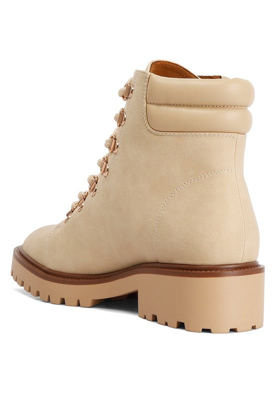 SHIRLY SOFT LEATHER LACE-UP BOOTS