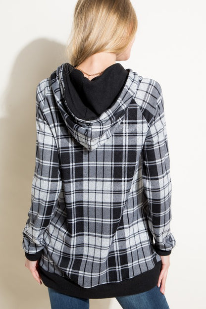 PLAID MIXED SWEATSHIRT