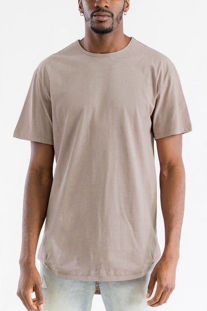 Extended Scallop Round Neck Tshirt