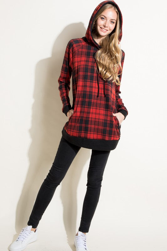 PLUS PLAID MIXED SWEATSHIRT