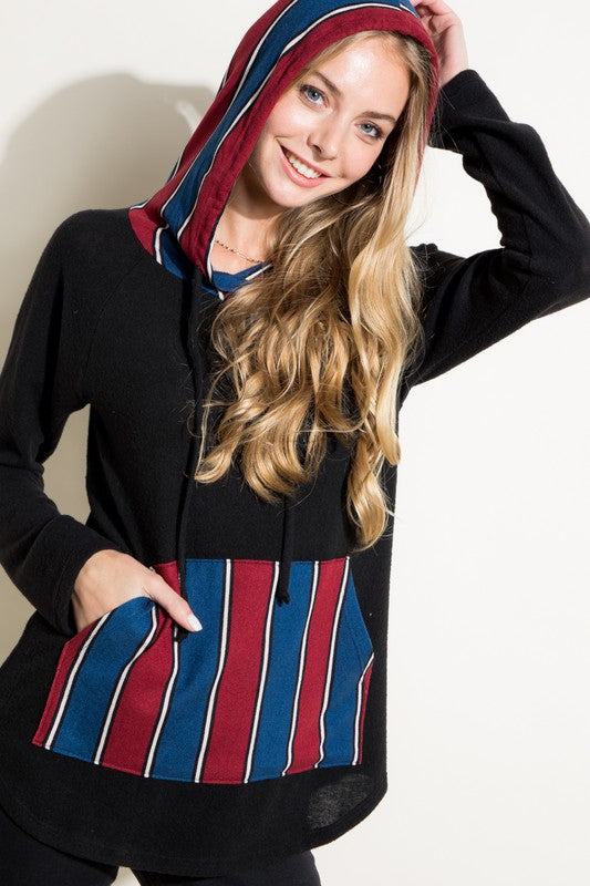 STRIPE MIXED SWEATSHIRT