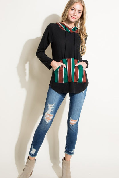 STRIPE MIXED SWEATSHIRT