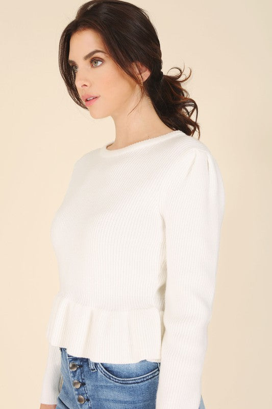 Peplum sweater top